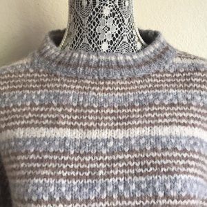 Chunky knit Neutral stripe sweater Elsamanda Anthropologie  made in Italy